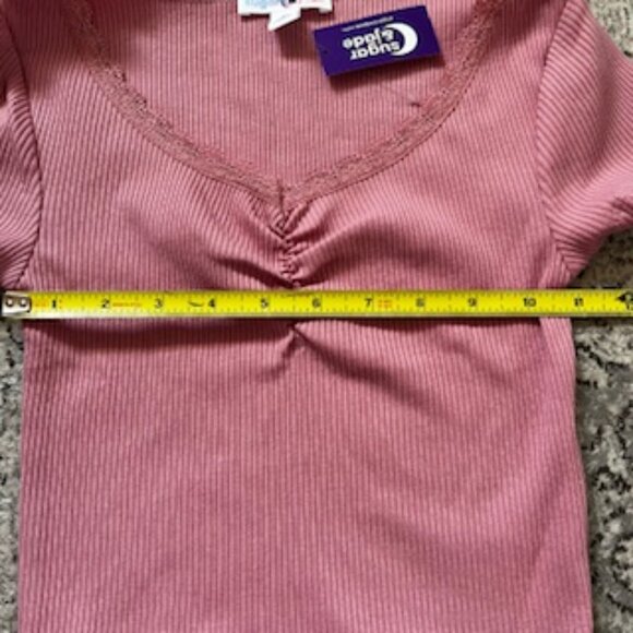 🧡3/15 NWT Sugar & Jade Pink Top Girls M 10 - Picture 4 of 7